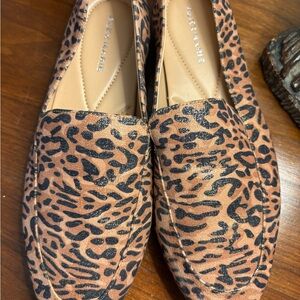 Alex Marie Tan and Black Animal Print Loafers